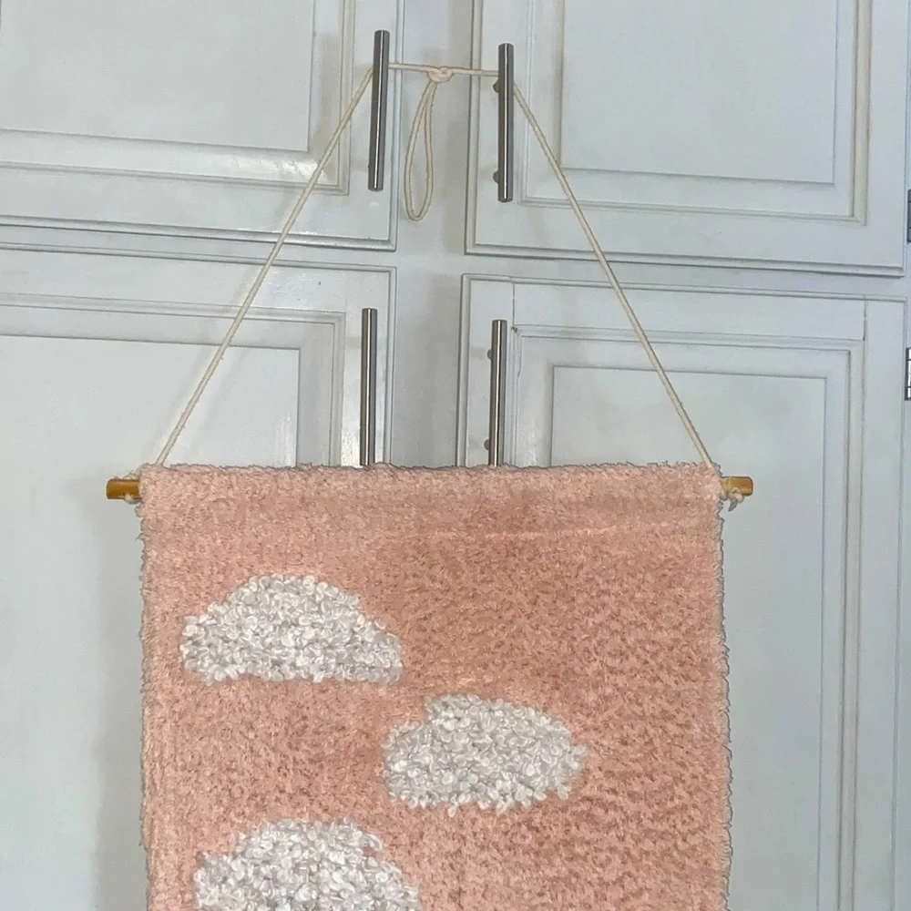 Oversized Macrame Woven wood cloud Tapestry for nursery